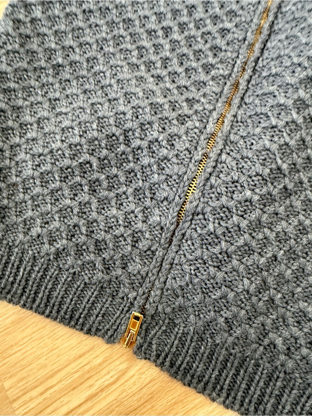 MiuMiu Short Textured Zip-Front Sweater - Gray - Picture 2 of 7